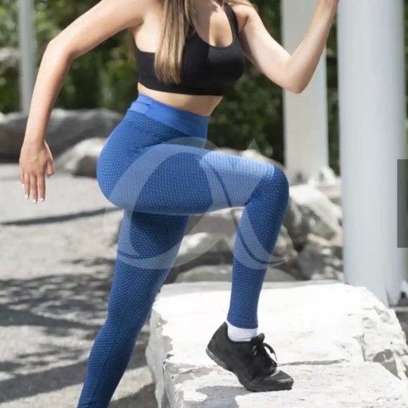 Comfy Forever Blue Honeycomb TikTok leggings - Picture 4 of 5